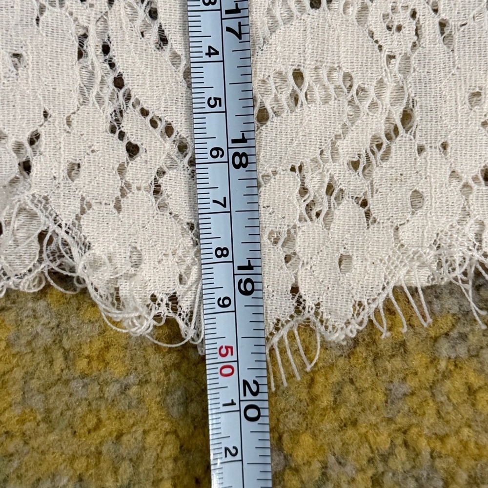 Vintage Crochet Lace Romantic Short Sleeve Top S Edwardian Scalloped Open Knit - Picture 8 of 8